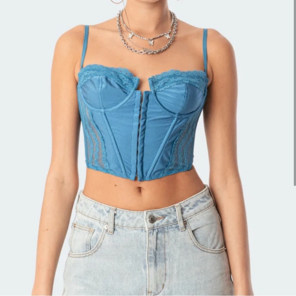 Edikted Blue Corset Top
